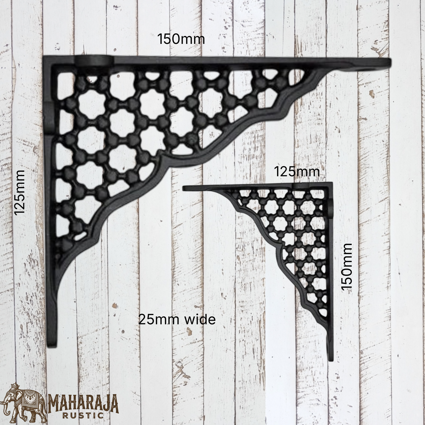 Cast iron Black shelf bracket 150mm x 125mm  (MAJ-814)