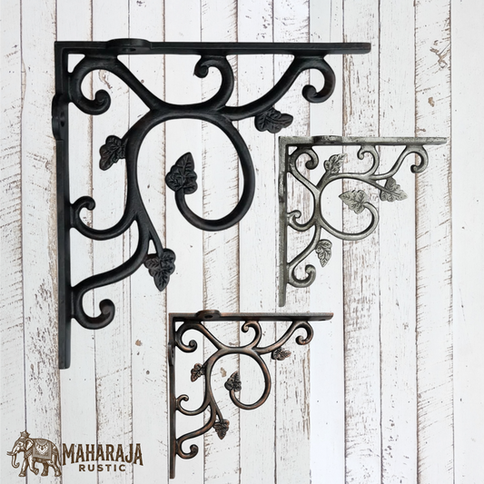 Cast iron Leaf shelf bracket 115mm x 115mm  (MAJ-815) 3 Colours