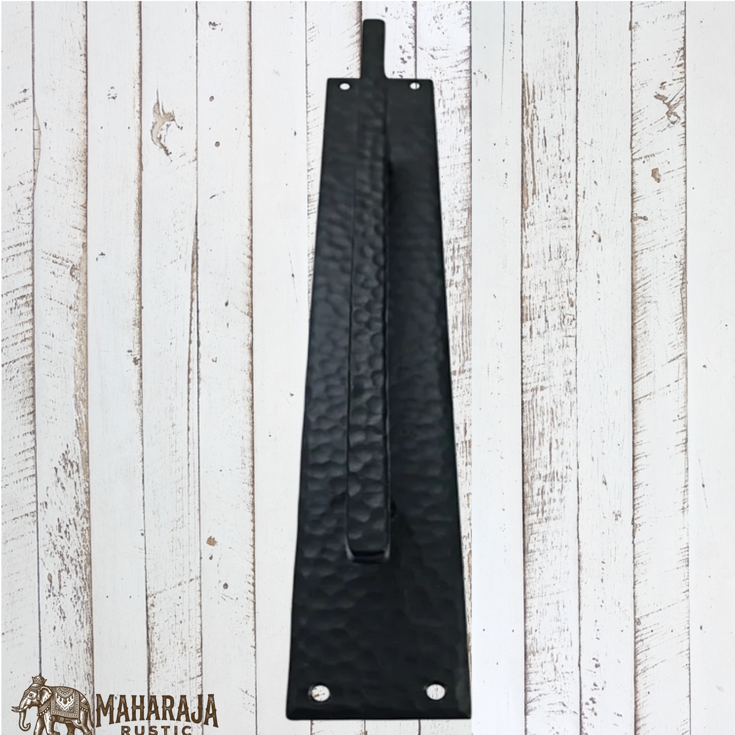 Hammered Cast Iron Iron Door Pull W/Back Plate 311mm (MAJ-823)