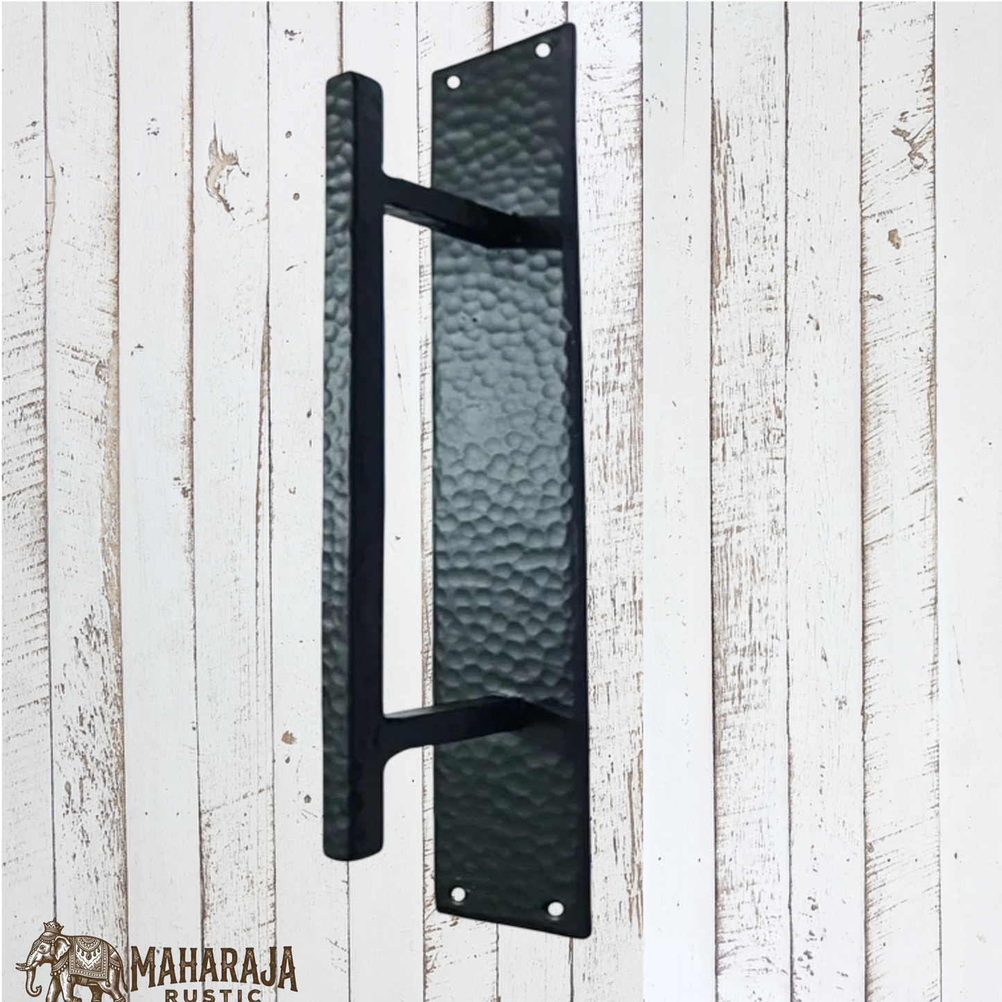 Hammered Cast Iron Iron Door Pull W/Back Plate 311mm (MAJ-823)