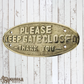 Oval Polished Brass PLEASE KEEP GATE CLOSED sign 200mm x 80mm (MAJ-832)