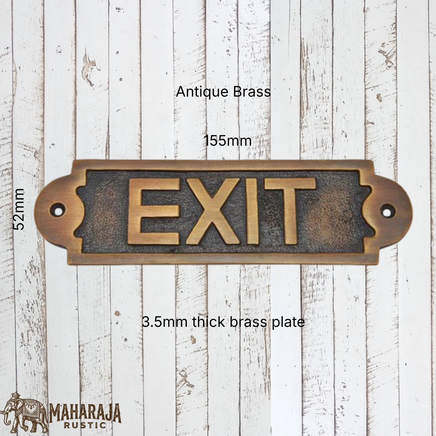 Antique Brass EXIT sign 155mm x 52mm (MAJ-833)