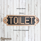 Antique Brass TOILET sign 155mm x 52mm (MAJ-834)