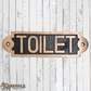 Antique Brass TOILET sign 155mm x 52mm (MAJ-834)