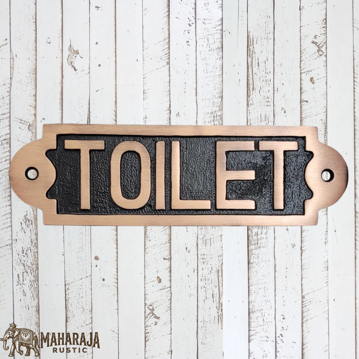 Antique Brass TOILET sign 155mm x 52mm (MAJ-834)