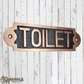 Antique Brass TOILET sign 155mm x 52mm (MAJ-834)