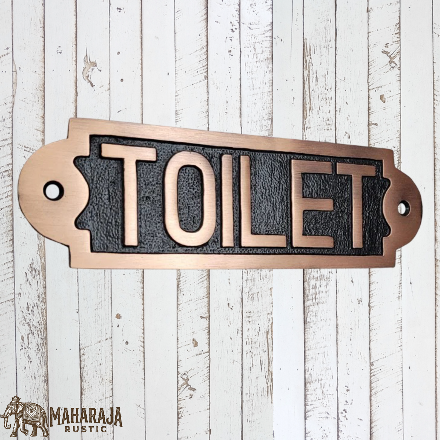 Antique Brass TOILET sign 155mm x 52mm (MAJ-834)