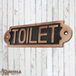 Antique Brass TOILET sign 155mm x 52mm (MAJ-834)