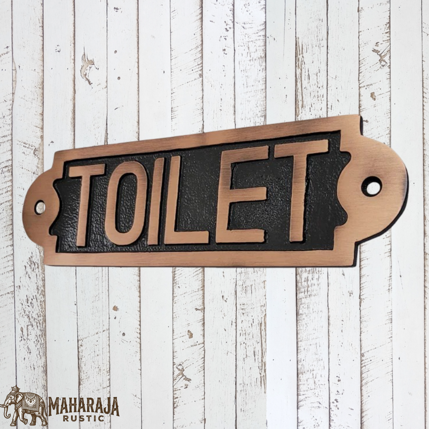 Antique Brass TOILET sign 155mm x 52mm (MAJ-834)