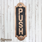 Antique Brass PUSH sign 155mm x 52mm (MAJ-835)