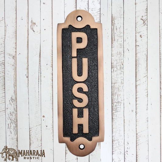 Antique Brass PUSH sign 155mm x 52mm (MAJ-835)