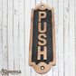 Antique Brass PUSH sign 155mm x 52mm (MAJ-835)