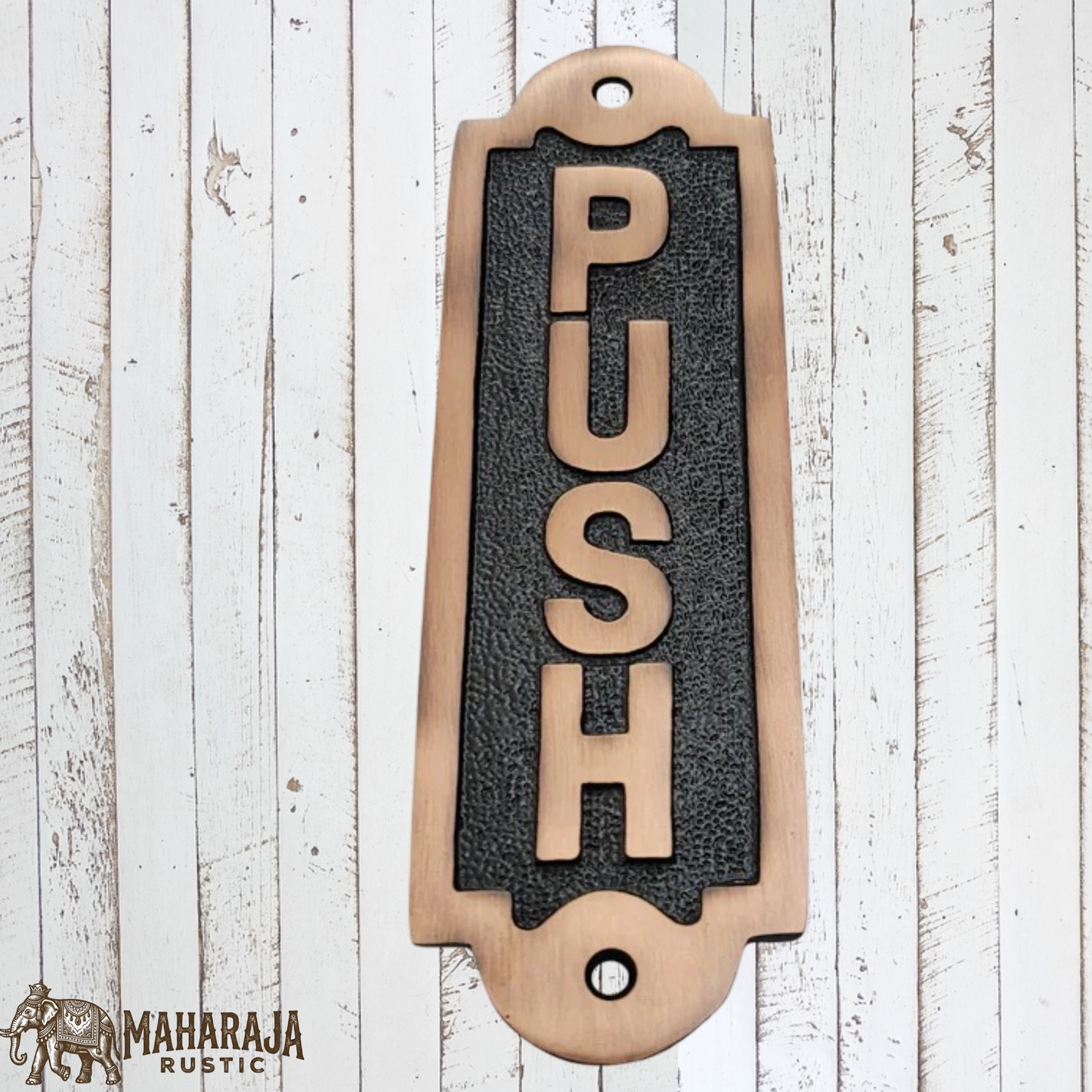 Antique Brass PUSH sign 155mm x 52mm (MAJ-835)