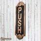 Antique Brass PUSH sign 155mm x 52mm (MAJ-835)