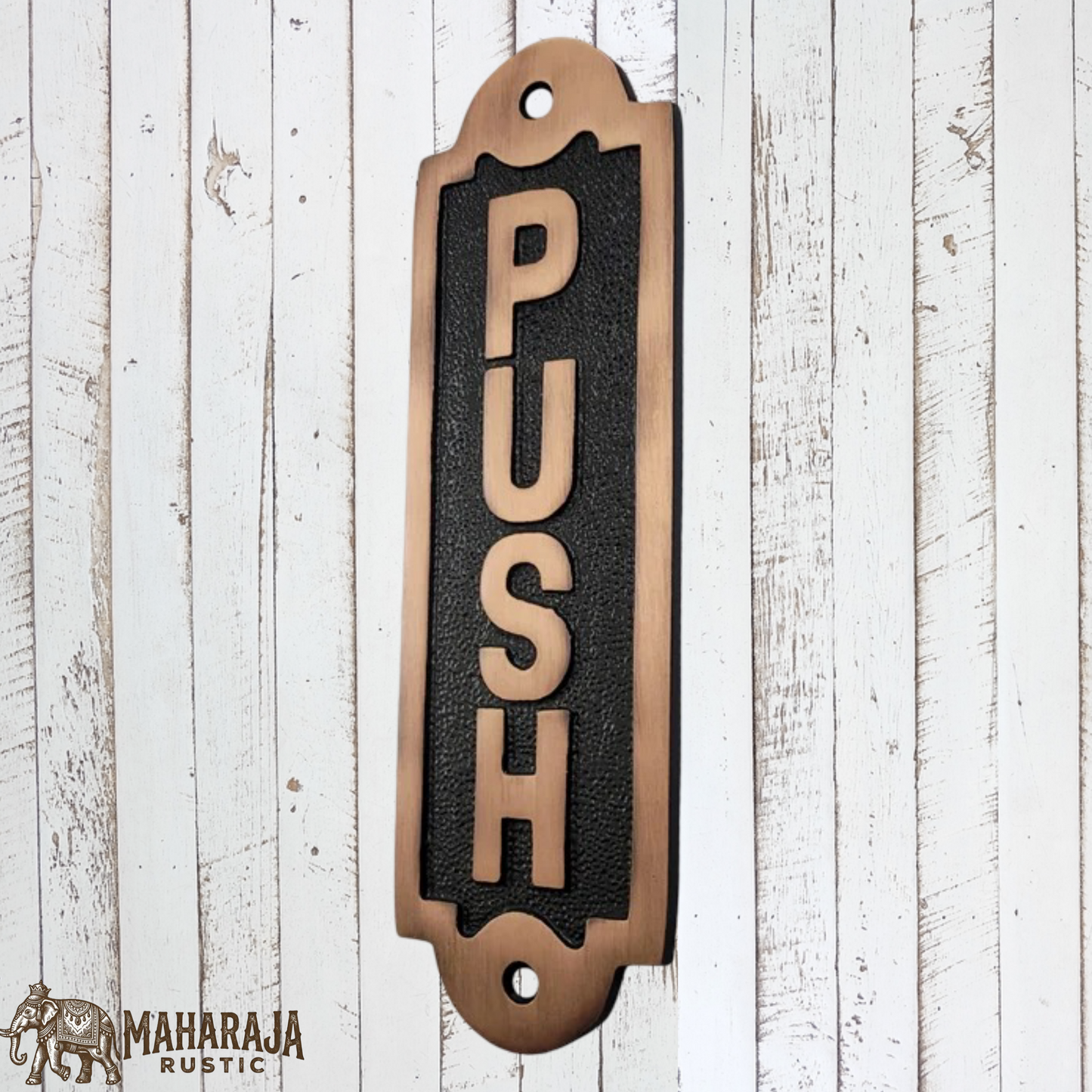 Antique Brass PUSH sign 155mm x 52mm (MAJ-835)