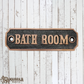 Antique Brass BATHROOM sign 111mm x 32.5mm (MAJ-836)