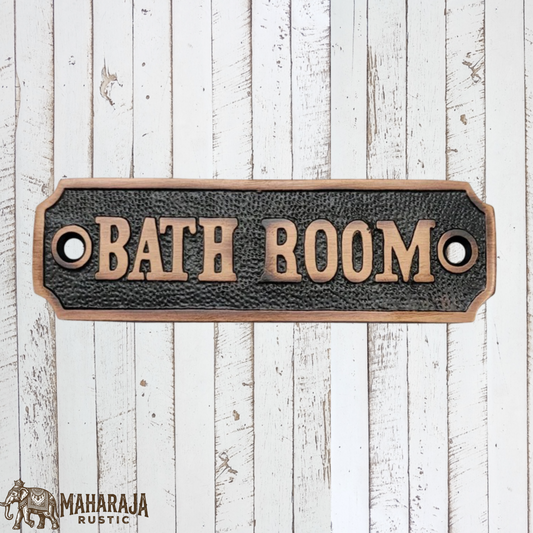 Antique Brass BATHROOM sign 111mm x 32.5mm (MAJ-836)