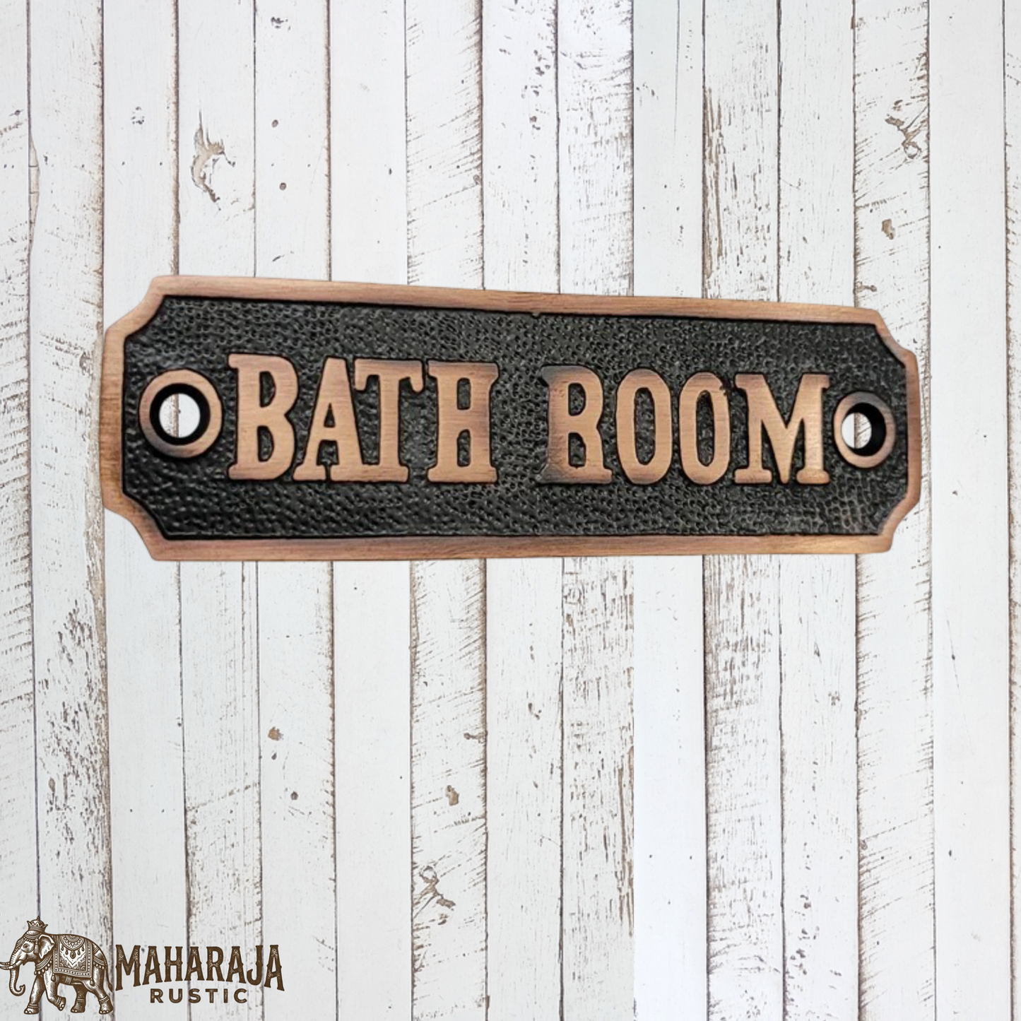 Antique Brass BATHROOM sign 111mm x 32.5mm (MAJ-836)