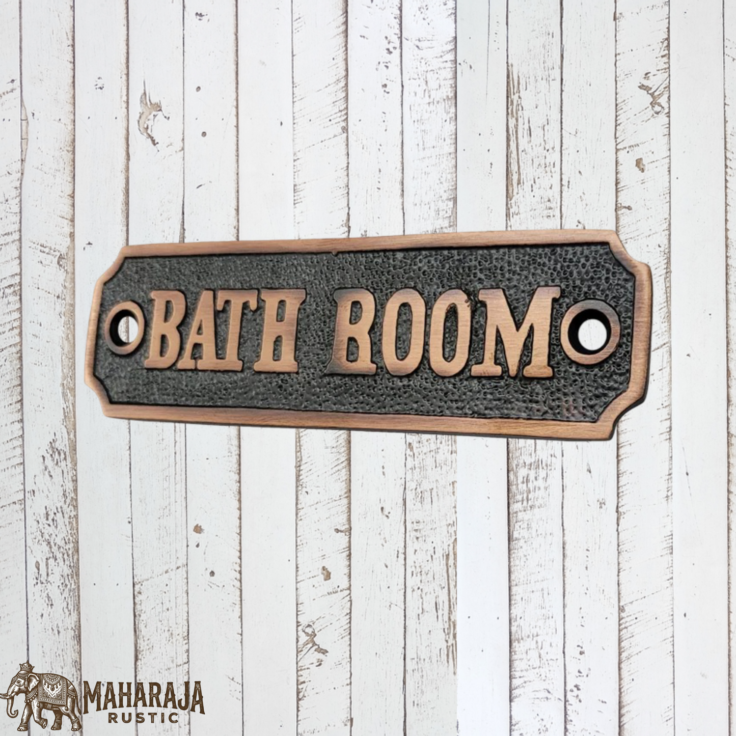 Antique Brass BATHROOM sign 111mm x 32.5mm (MAJ-836)
