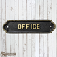 Brass with Black inlay OFFICE sign 190mm x 50mm (MAJ-837)