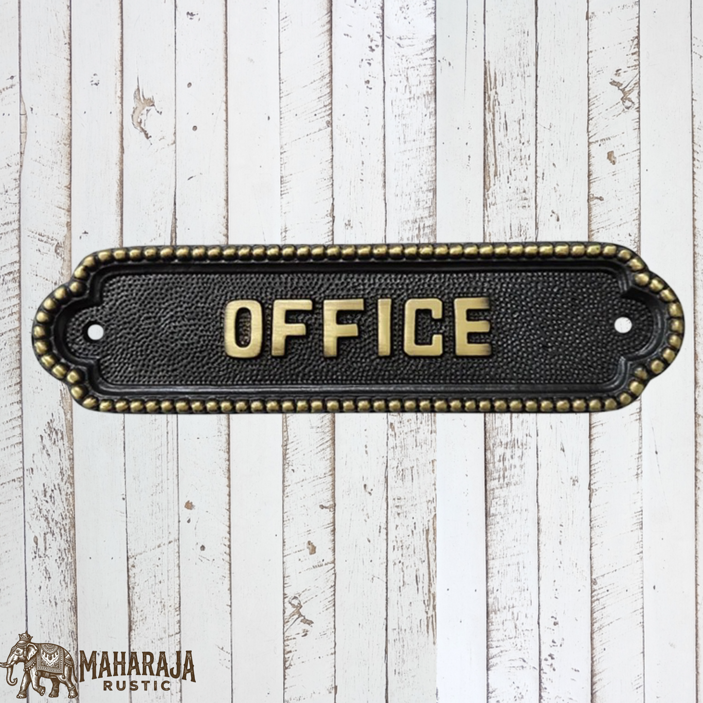 Brass with Black inlay OFFICE sign 190mm x 50mm (MAJ-837)