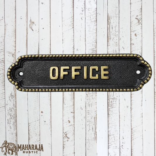 Brass with Black inlay OFFICE sign 190mm x 50mm (MAJ-837)