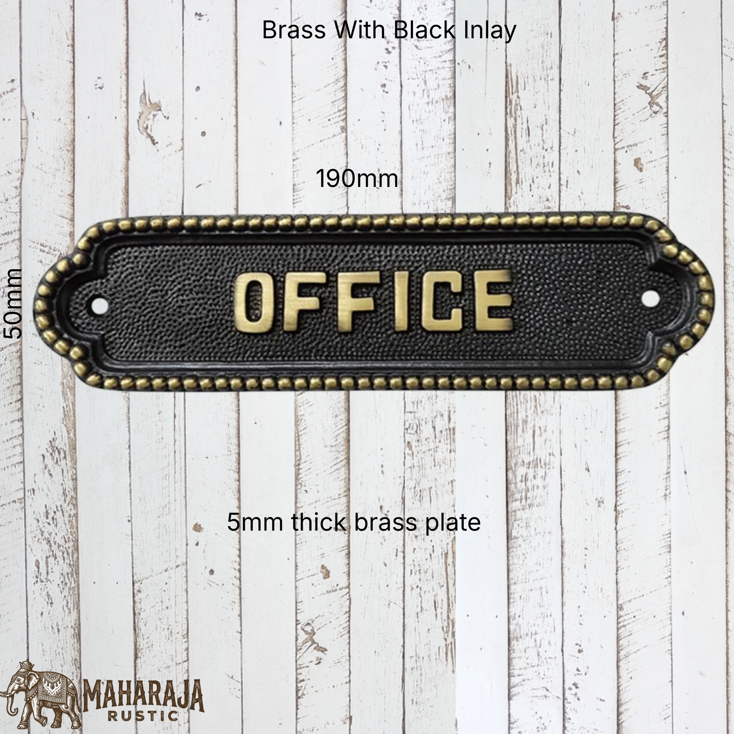 Brass with Black inlay OFFICE sign 190mm x 50mm (MAJ-837)