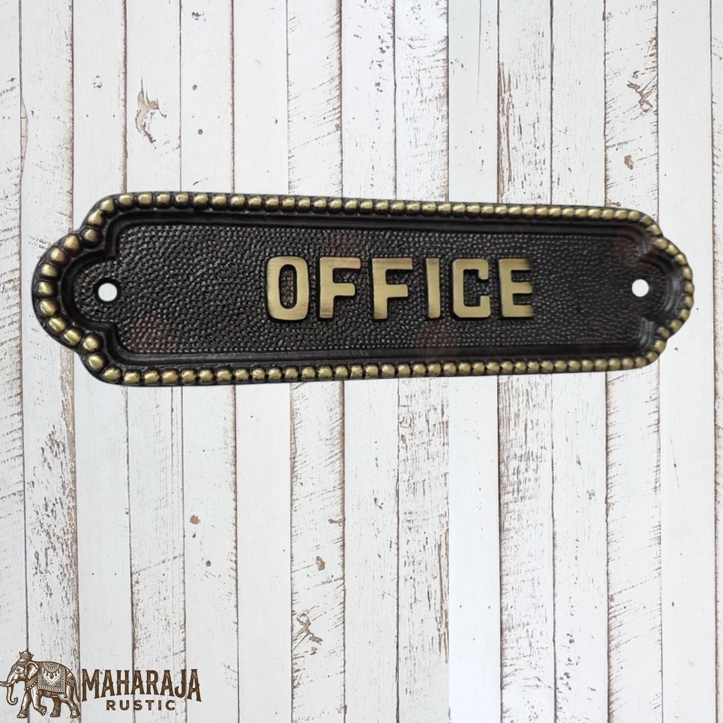 Brass with Black inlay OFFICE sign 190mm x 50mm (MAJ-837)
