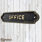 Brass with Black inlay OFFICE sign 190mm x 50mm (MAJ-837)