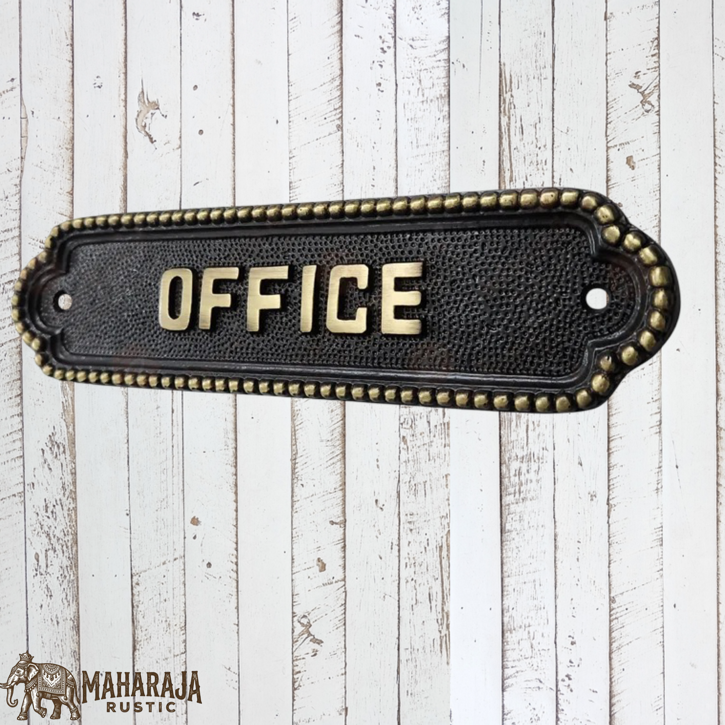 Brass with Black inlay OFFICE sign 190mm x 50mm (MAJ-837)