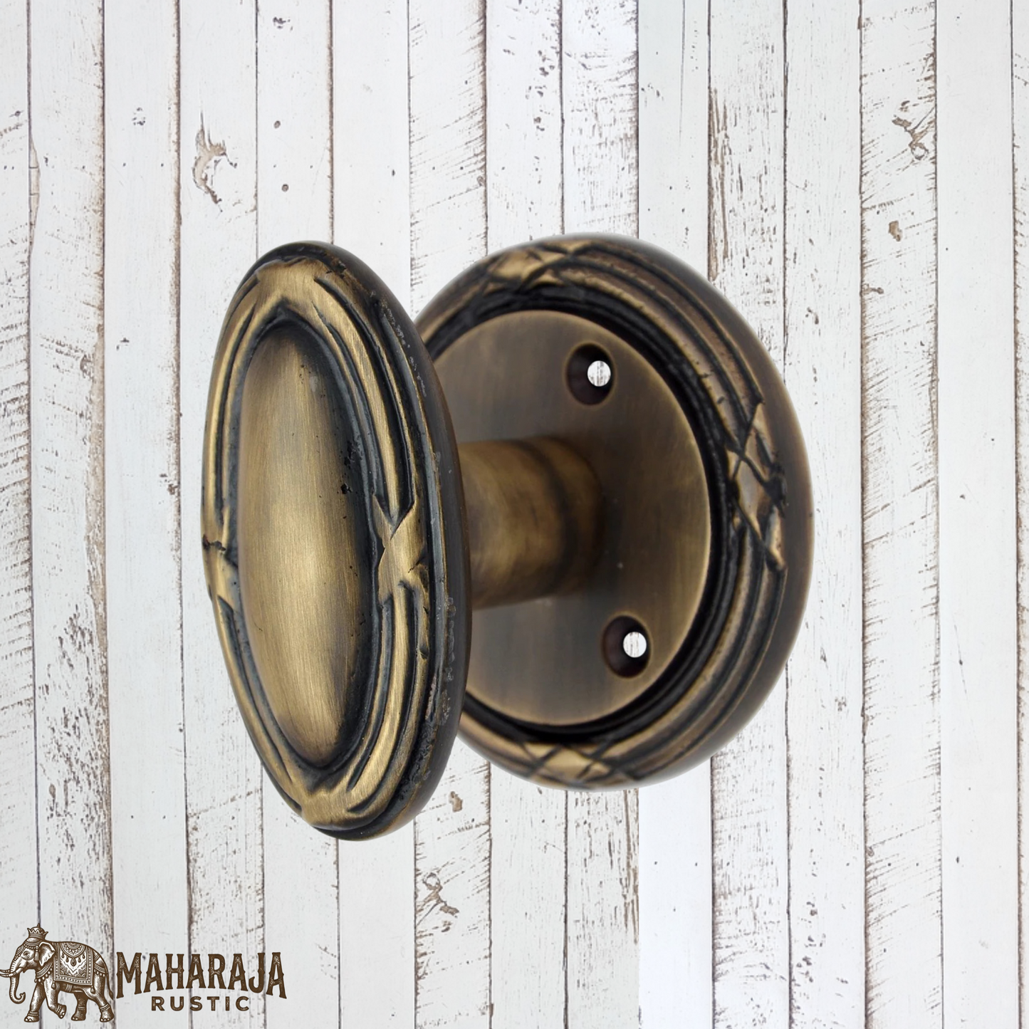 Rustic antique brass oval door knob 68mmx36mm knob (MAJ-838)