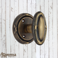 Rustic antique brass oval door knob 68mmx36mm knob (MAJ-838)
