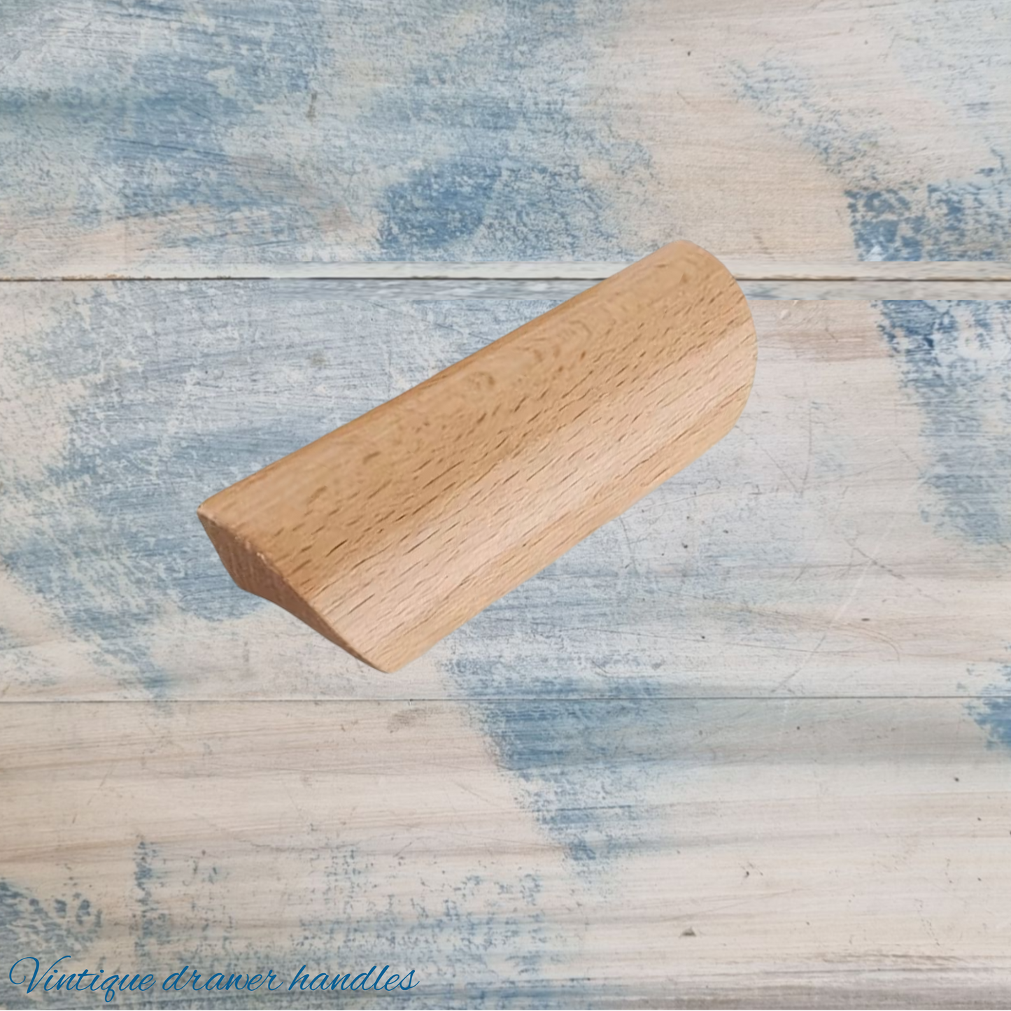 Lacquered Beach lipped cupboard wooden handle 92mm Long