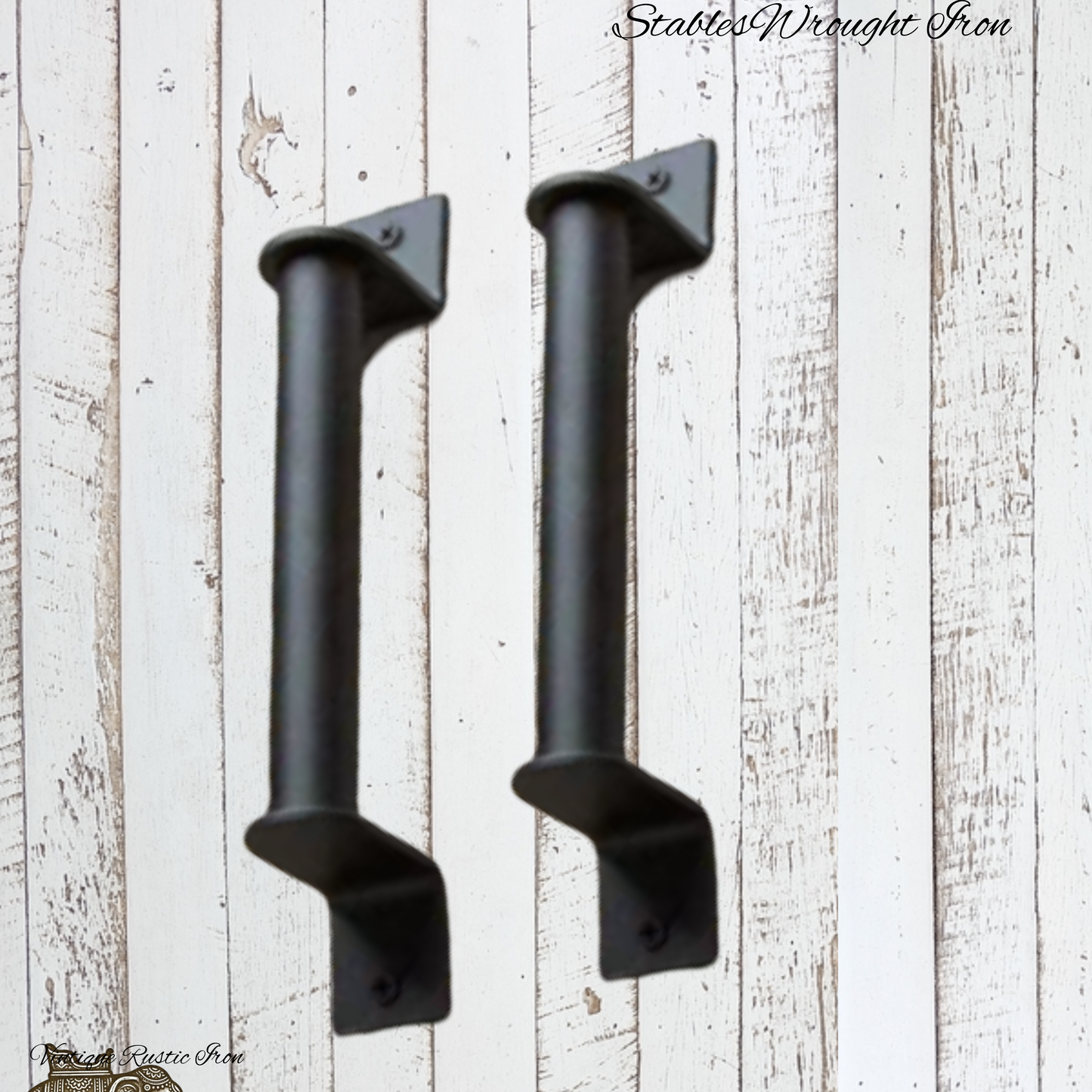Stables D-handle 600mm Black Tube iron handle
