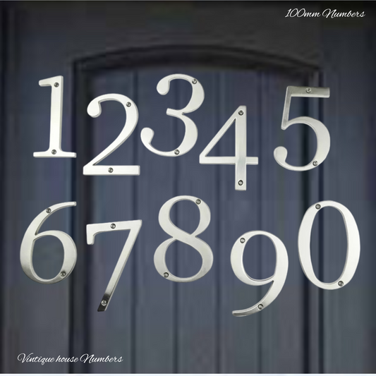 100mm Anodised alloy silver Number -Screw on  (0-9)