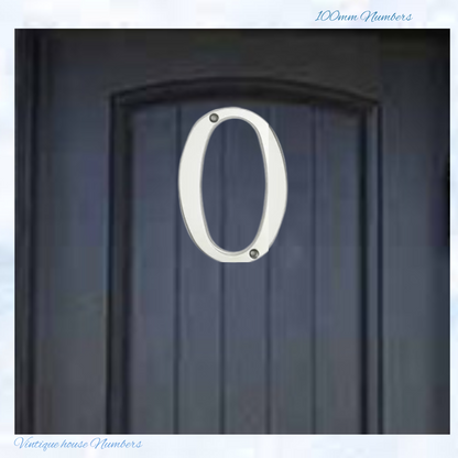 100mm Anodised alloy silver Number -Screw on  (0-9)