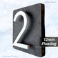 Narrow 150mm 304 White Aluminium floating Street numbers (0-9)