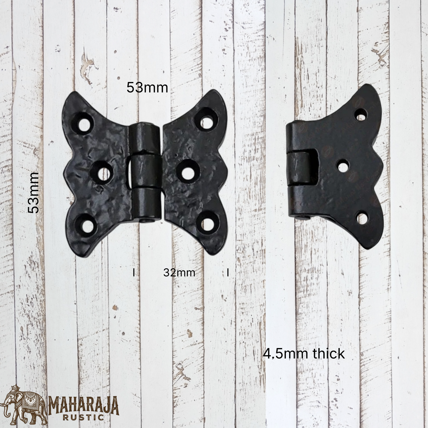 Antique Cast Iron Butterfly Cabinet Hinge 53mmx53mm (MAJ-844)