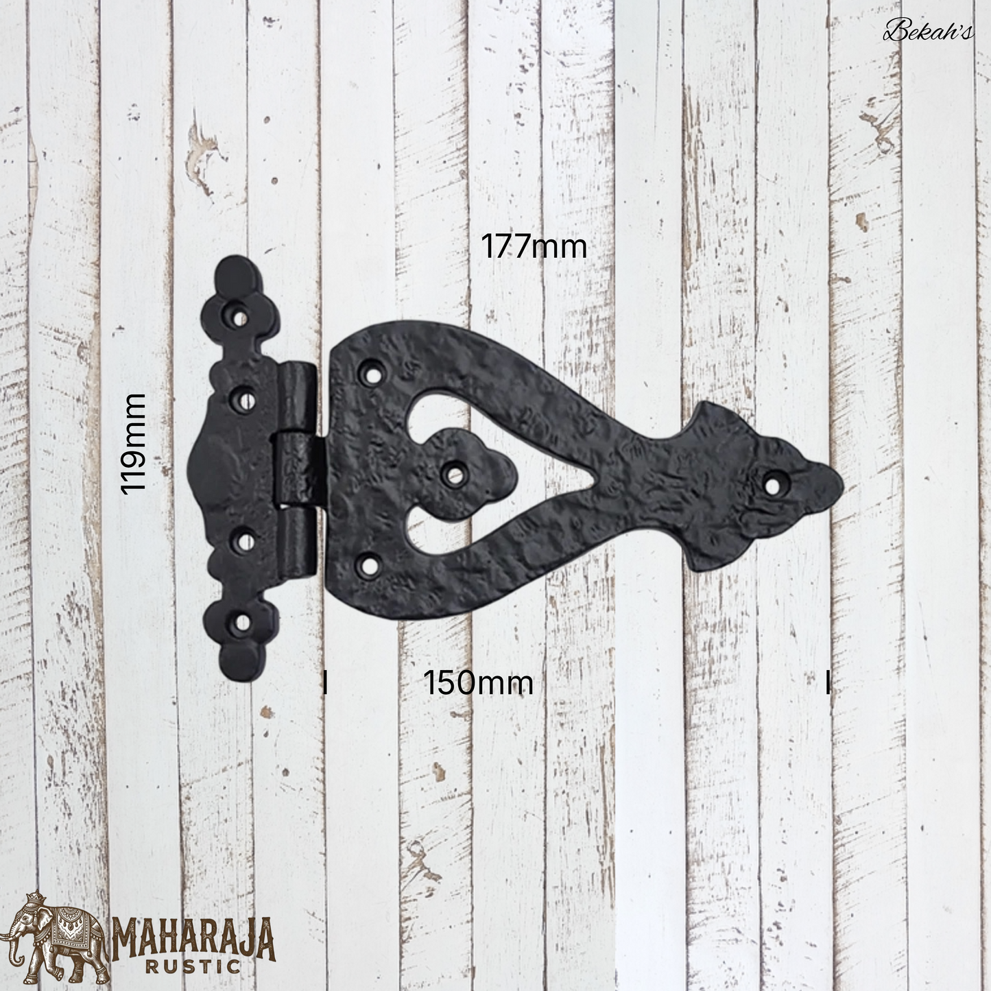 Bekah's Black Antique cast Iron T Hinge 177mmx119mm (MAJ-849)