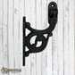 Ornate Iron stair rail bracket black (swivel seat) (MAJ-864)