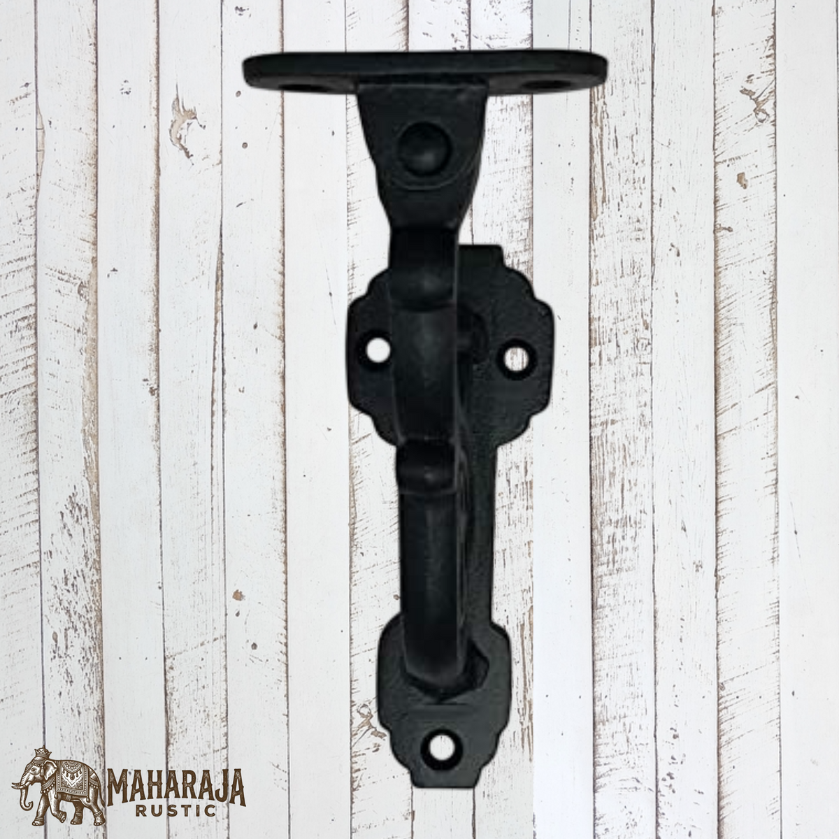 Ornate Iron stair rail bracket black (swivel seat) (MAJ-864)