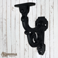 Ornate Iron stair rail bracket black (swivel seat) (MAJ-864)