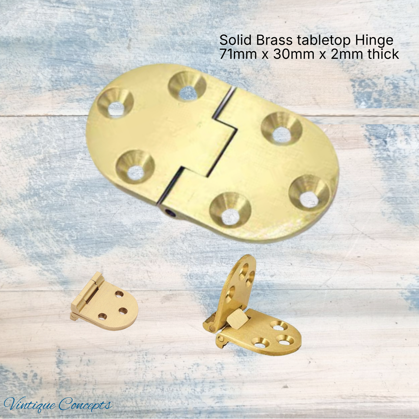 Cucina Solid brass TableTop Hinge -3 sizes for marine,tables and more