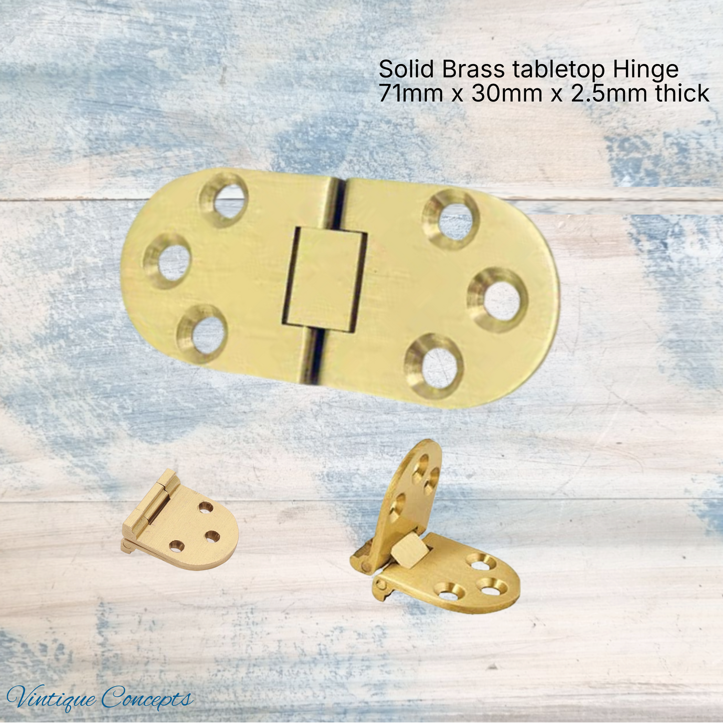 Cucina Solid brass TableTop Hinge -3 sizes for marine,tables and more