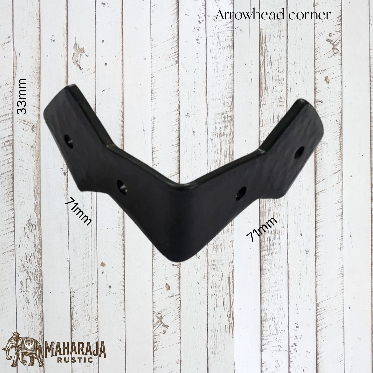 Forged Black Iron Arrowhead corner strap  (pair)71x71xmm(MAJ-873)