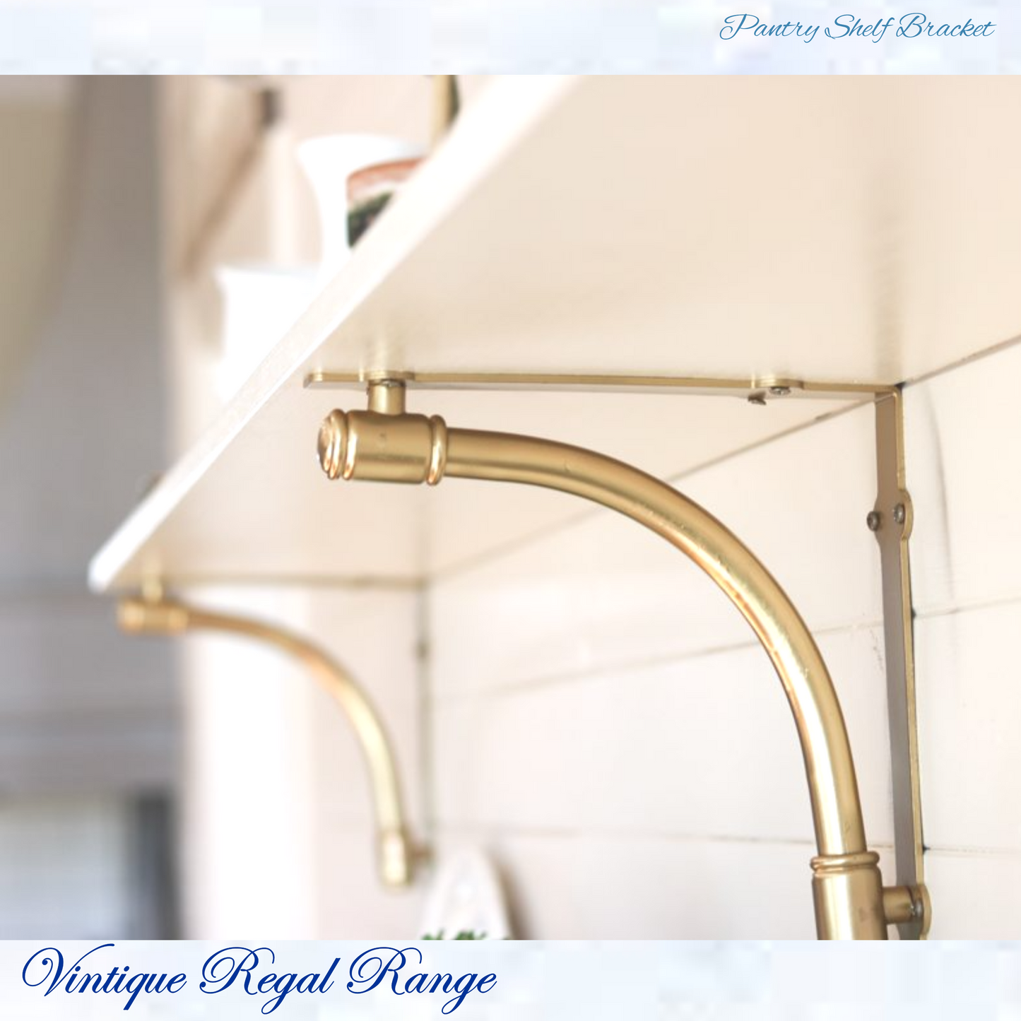 Regal Brushed Tubular Brass PANTRY Shelf bracket 150mm x 80mm