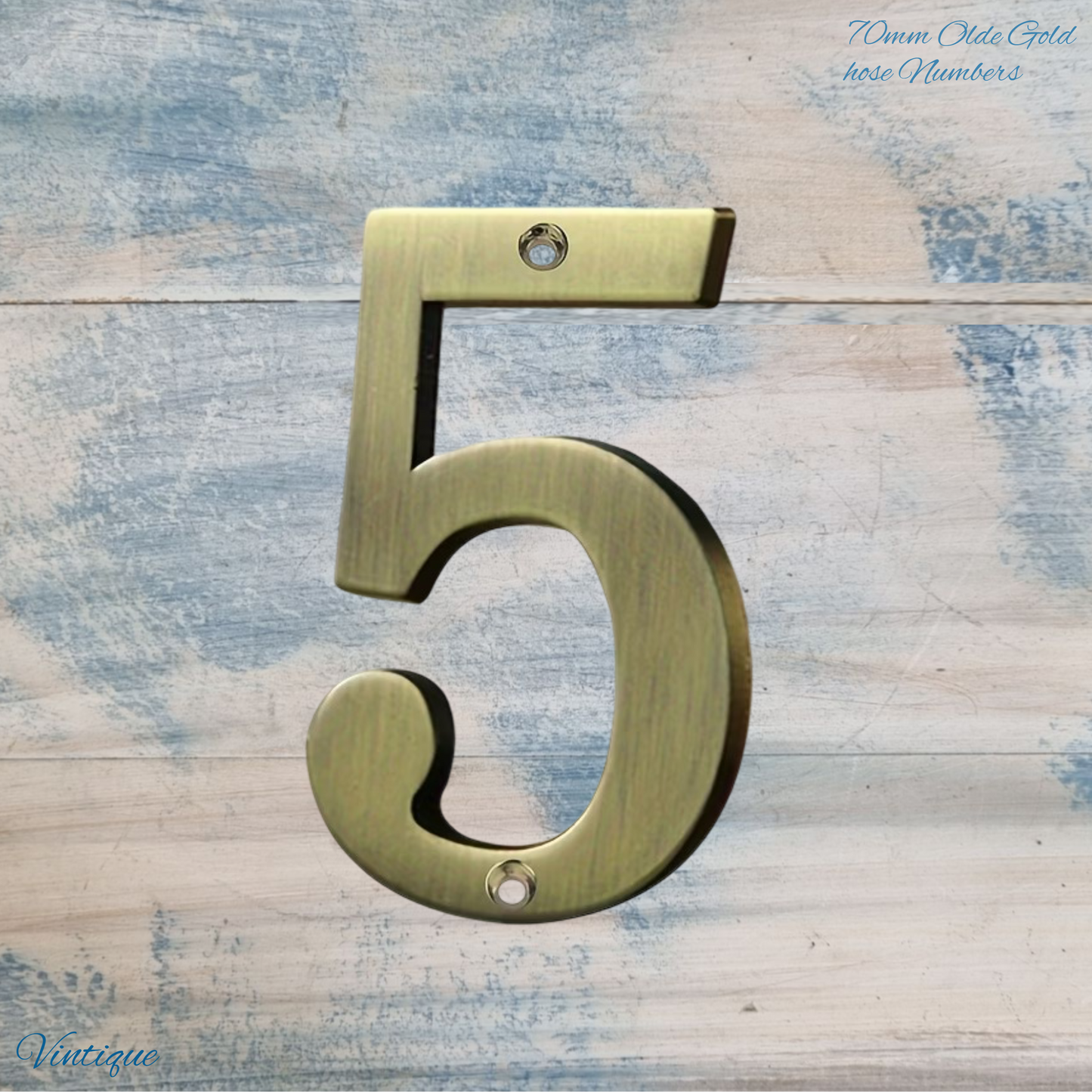electroplated Olde Gold 70mm  house number 0-9