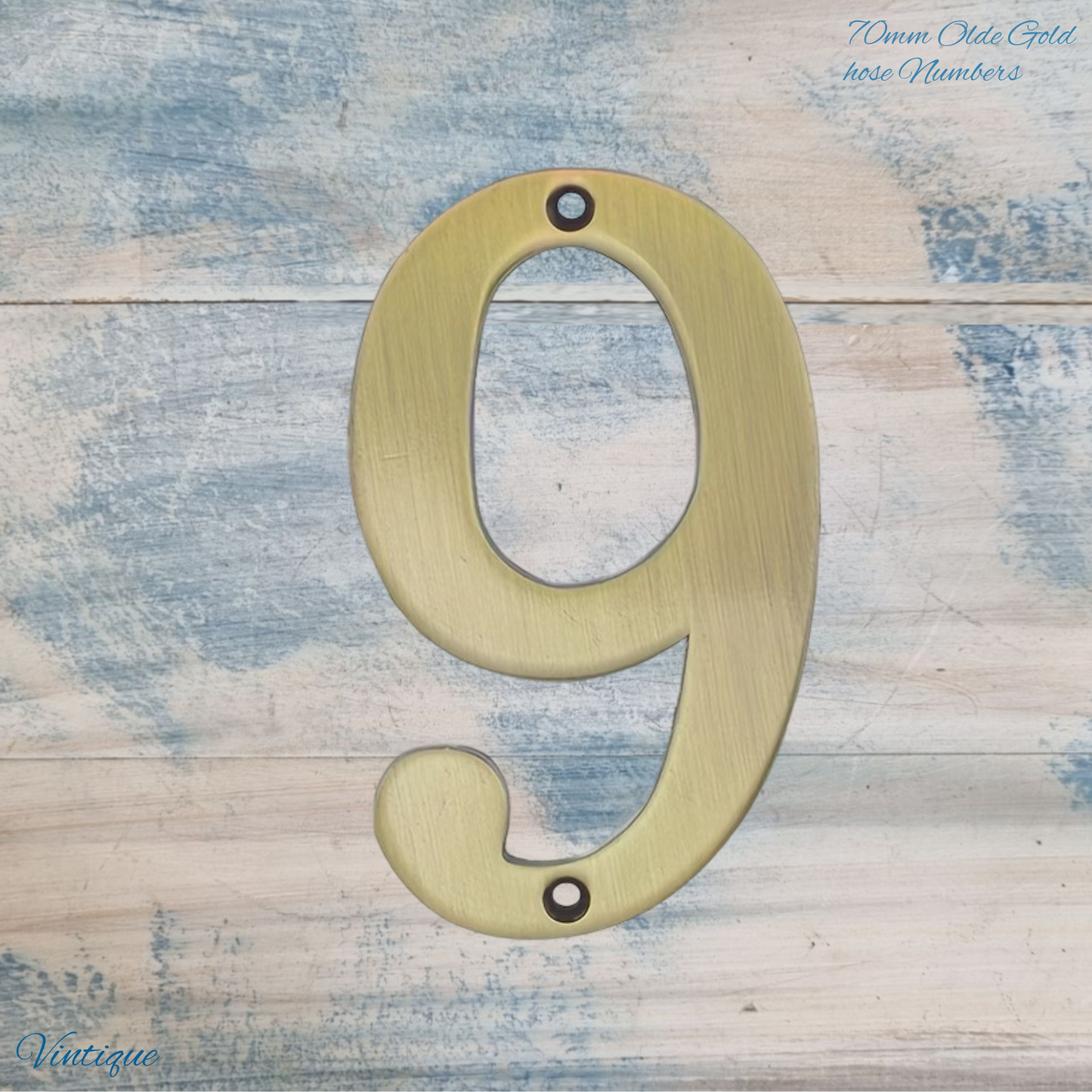 electroplated Olde Gold 70mm  house number 0-9