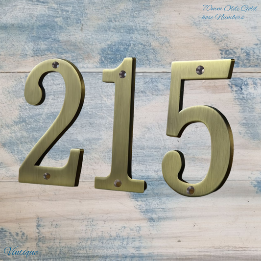 electroplated Olde Gold 70mm  house number 0-9