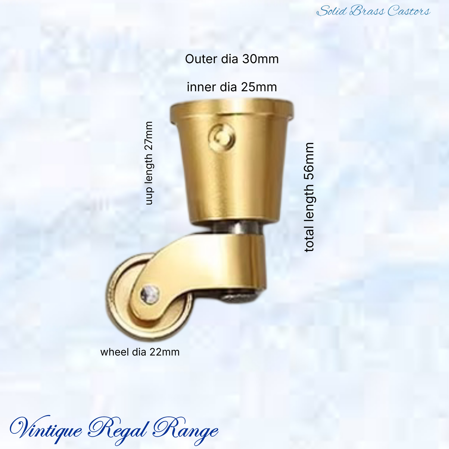 Round Cup Brass castor wheel -22mm wheel- 30mm cup